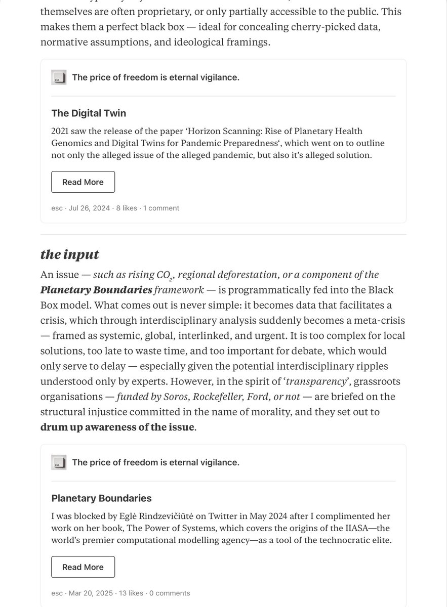 JanRavensbergen's tweet image. esc (on Subst*ck) has been brilliant &amp;amp; incisive 

to an uncanny extent;

His focus: how elements &amp;amp; the frameworks of the control grid have been assembled, quietly, behind the scenes, erected all around us, shot through with stealth &amp;amp; deception

Sampler:

open.substack.com/pub/escapekey/…