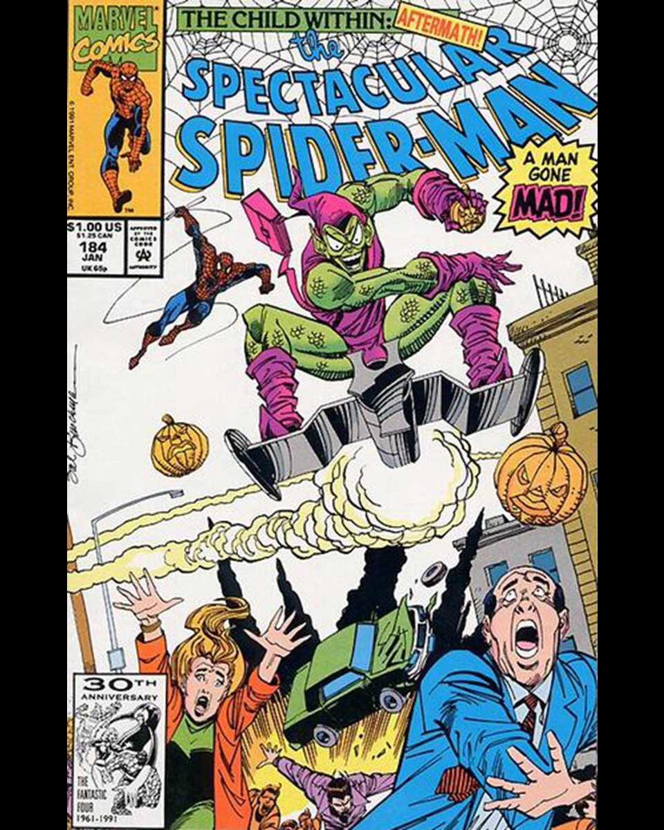 Peter Parker, the Spectacular Spider-Man #184 cover dated January 1992.
