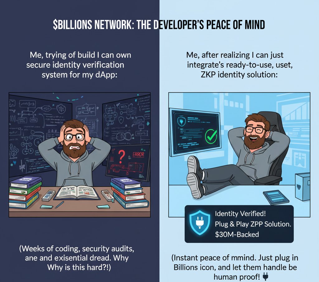 driew90's tweet image. Why build your own complex and failure-prone identity system when you can just plug and play?🤷‍♂️

@billions_ntwk offers a ready-to-use ZKP identity solution, backed by $30 million. Stop coding anti-sybil measures and start building your dApp.

#Web3Dev #ZKP #DevRelief