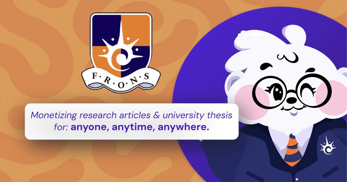 Frons 🆔: Monetizing your Research | Cypherpunk tweet media