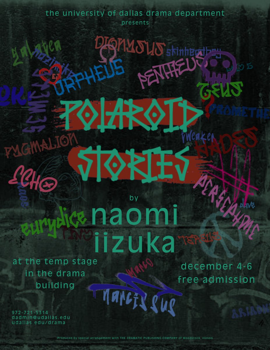 UDDRAMA's tweet image. Save the date for The Man Who Turned Into A Stick and Polaroid Stories, showing from December 4-6 in the Drama building!

Produced by special arrangement with THE DRAMATIC PUBLISHING COMPANY of Woodstock, Illinois.