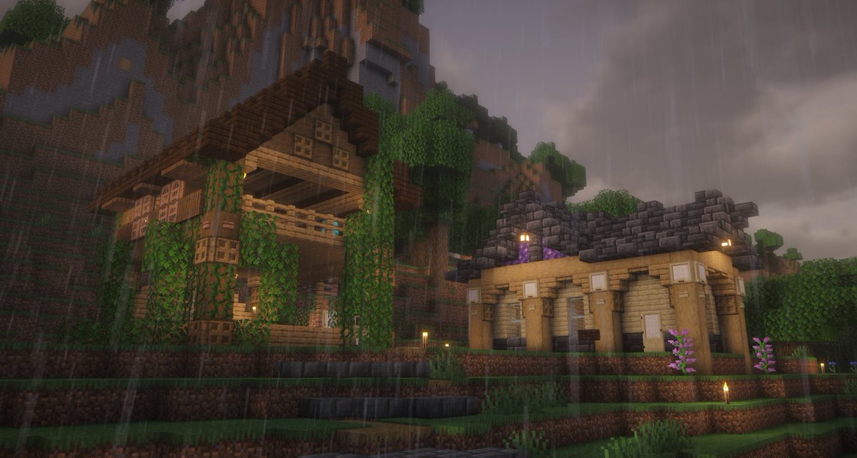 Troj, Bowzie and Snowy's houses just next to spawn