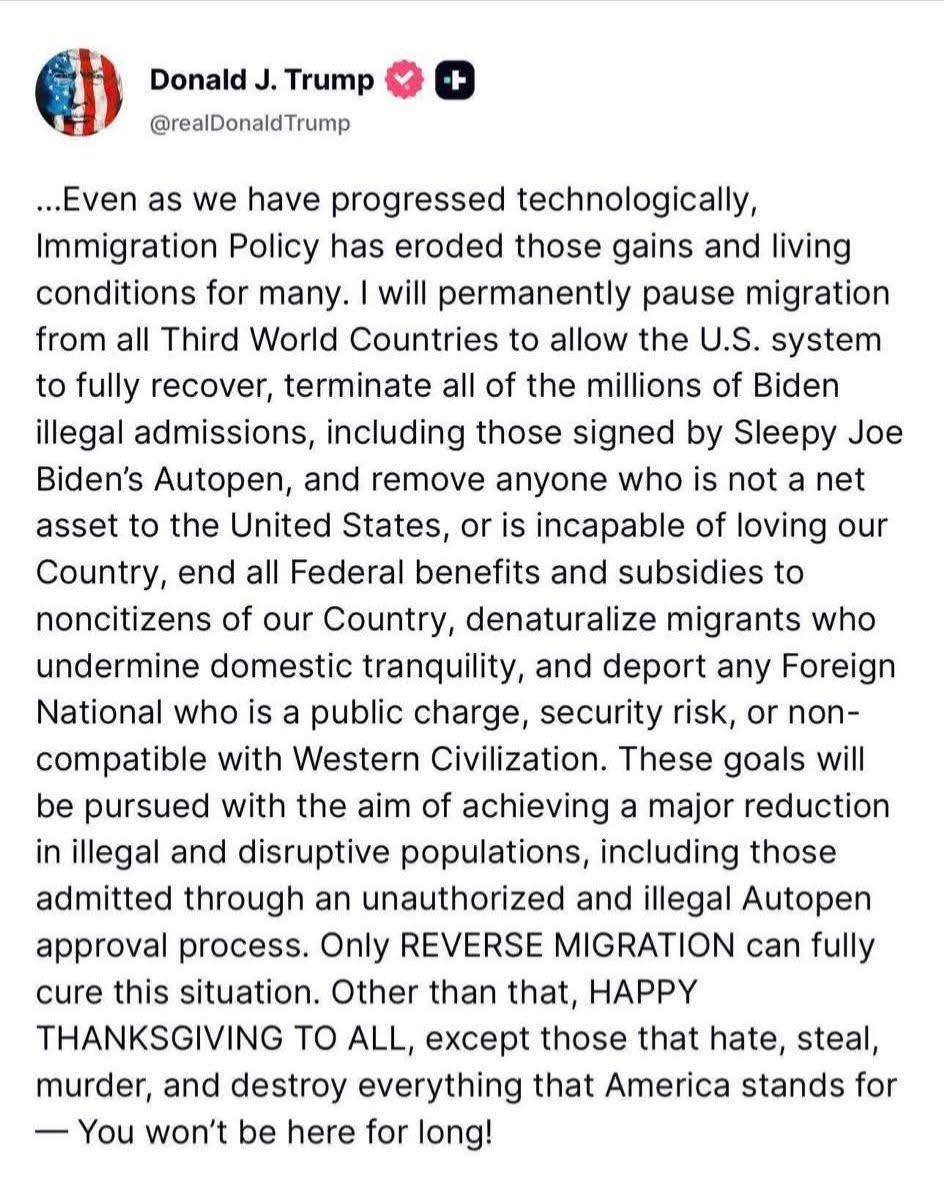 It has indeed been a happy, happy Thanksgiving!

I am beyond thankful to God Almighty for the blessing of President Donald Trump.