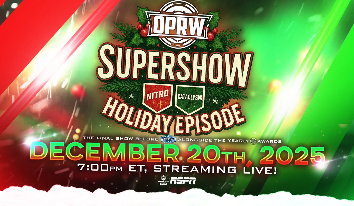 IT’S OFFICIAL! 🎄🏆

Last night at Judgment Day, it was announced The ANNUAL HOLIDAY SUPERSHOW is coming your way December 20th.. with Both NITRO and CATACLYSM uniting for one massive, end-of-year blowout you CANNOT afford to miss! 🤩

Alongside.. THE <a href="/RSPNRoblox/">RSPN</a> AWARDS RETURN!