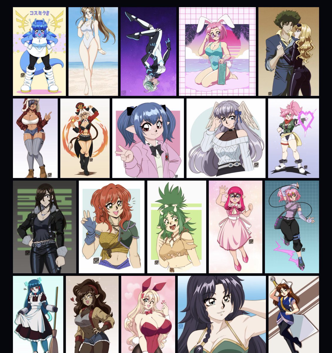 0tacat's tweet image. Still looking for a slot! Posting some art to boost~ here’s a variety of past comms.