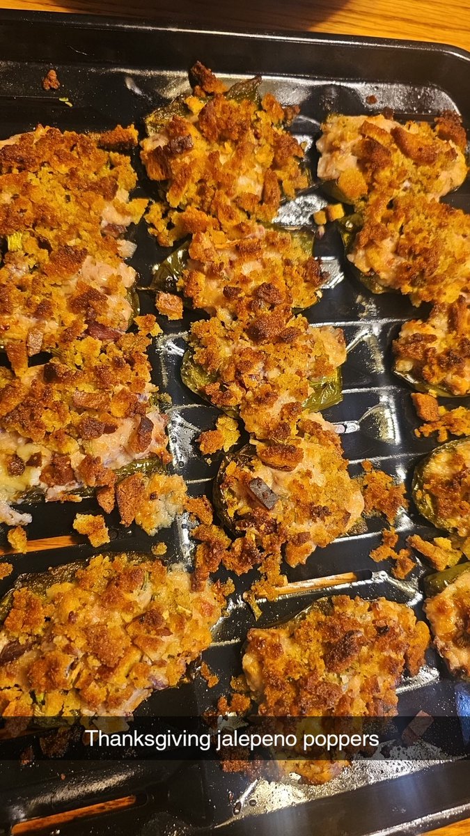 Thanksgiving poppers. Cranberry cream cheese topped with stuffing. Fuck with me