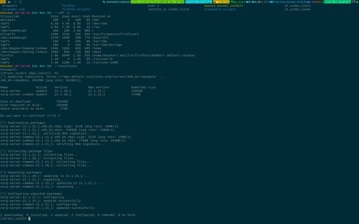 unixbhaskar's tweet image. Ummm 🤔

#linuxadmin #linux #opensource #operatingsystem #voidlinux