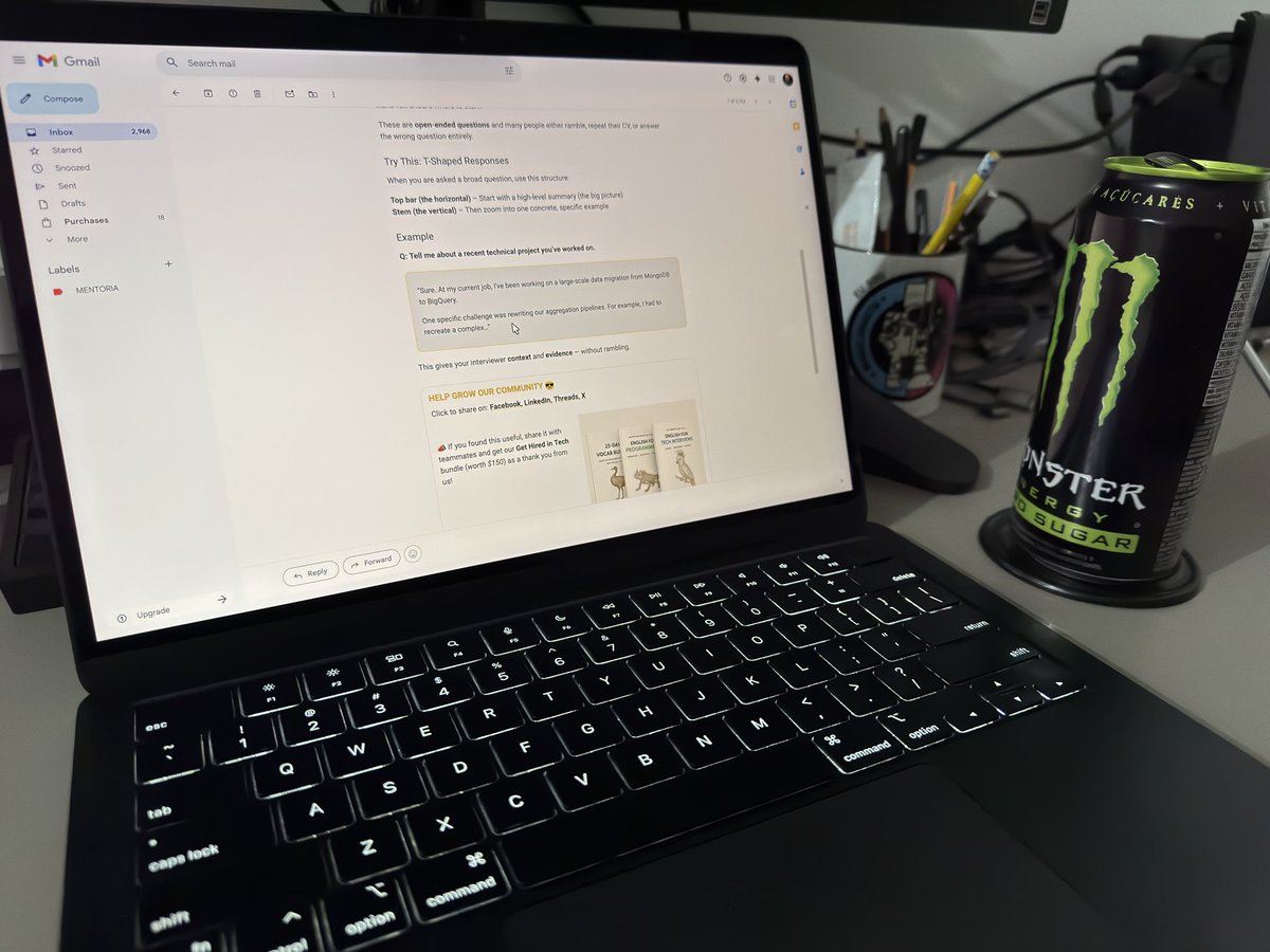 FelipeTechPM's tweet image. Work
Work
Work
Work
Work

Zoom in to get a GREAT tip about how to answer broad questions on job interviews

Thanks @yourtechgirl24 for the newsletter