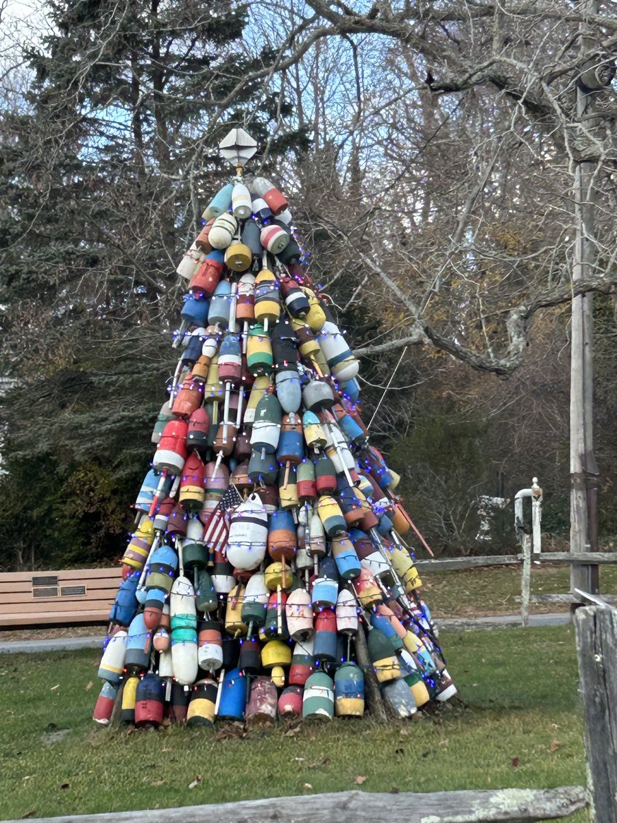 C4meEvans's tweet image. It’s officially the holidays..the buoy tree is back on the Cape!!! #capecod #holidays #christmas #massachusetts #nautical