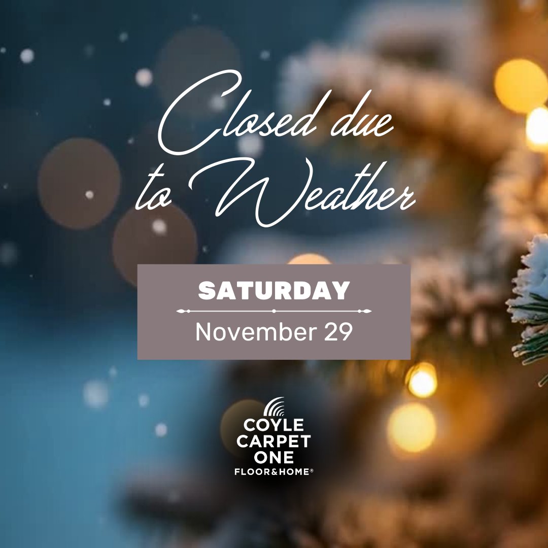 coylemadison's tweet photo. Snowy roads ahead! For everyone’s safety, our store will be closed tomorrow, 11/29/25. https://t.co/kU24QflmOA