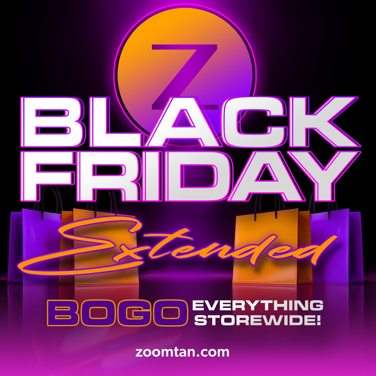ZoomTan's tweet image. 🚨 OUR BLACK FRIDAY SALE IS EXTENDED THROUGH THE WEEKEND! 🚨

Missed out on Black Friday? No worries! Our BIGGEST BOGO deals are still live! ✨ Stock up, treat yourself, and snag your favorites before they disappear.
 
BOGO ON EVERYTHING: 
1️⃣ Suntans
2️⃣ Spray Tans
3️⃣ Year…