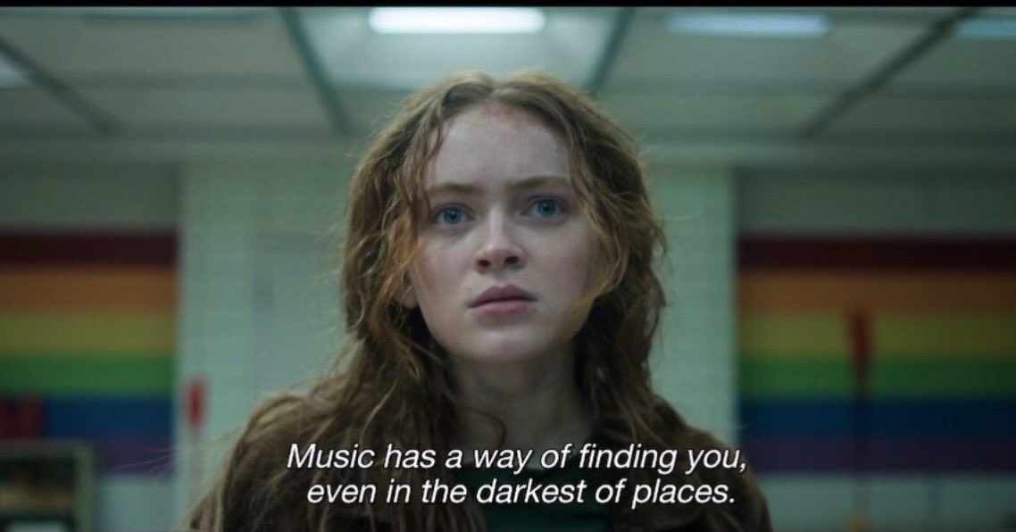 AquaRuby's tweet image. Music has a way of finding you, even in the darkest of places. #StrangerThings