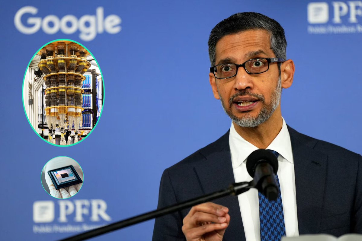 SciTechera's tweet image. Google CEO Sundar Pichai has said Quantum computing is on the verge of breakthrough, similar to what artificial intelligence (AI) experienced 5 years ago. 

In an interview with BBC, he said Google&apos;s quantum program is nearing a tipping point. &quot;I would say quantum is there where…
