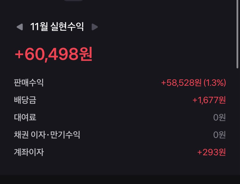 정말 힘들었던 11월,,,
폭락+큰 돈 나갈 일이 생겨서 폭락장에 줍지도 못했네요ㅠㅠㅠ항상 현금은 일정량 확보해두기