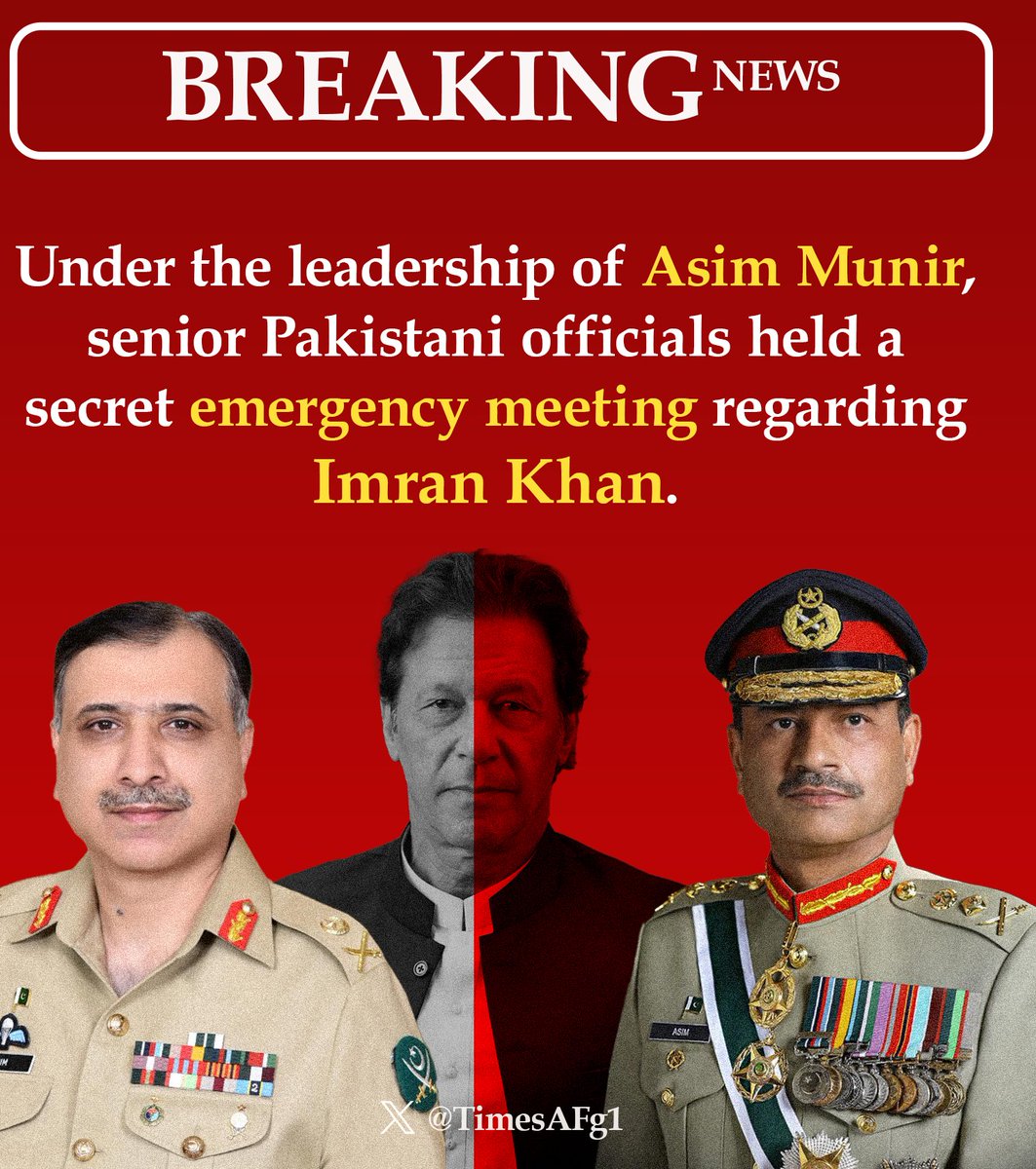 Breaking: Secret Munir-Led Meeting Targets PTI Protests Amid Khan Death 

Islamabad, Nov 29 – Senior Pakistani officials, under Army Chief Asim Munir's leadership, convened a clandestine emergency session on Imran Khan Death .

#PakistanArmy