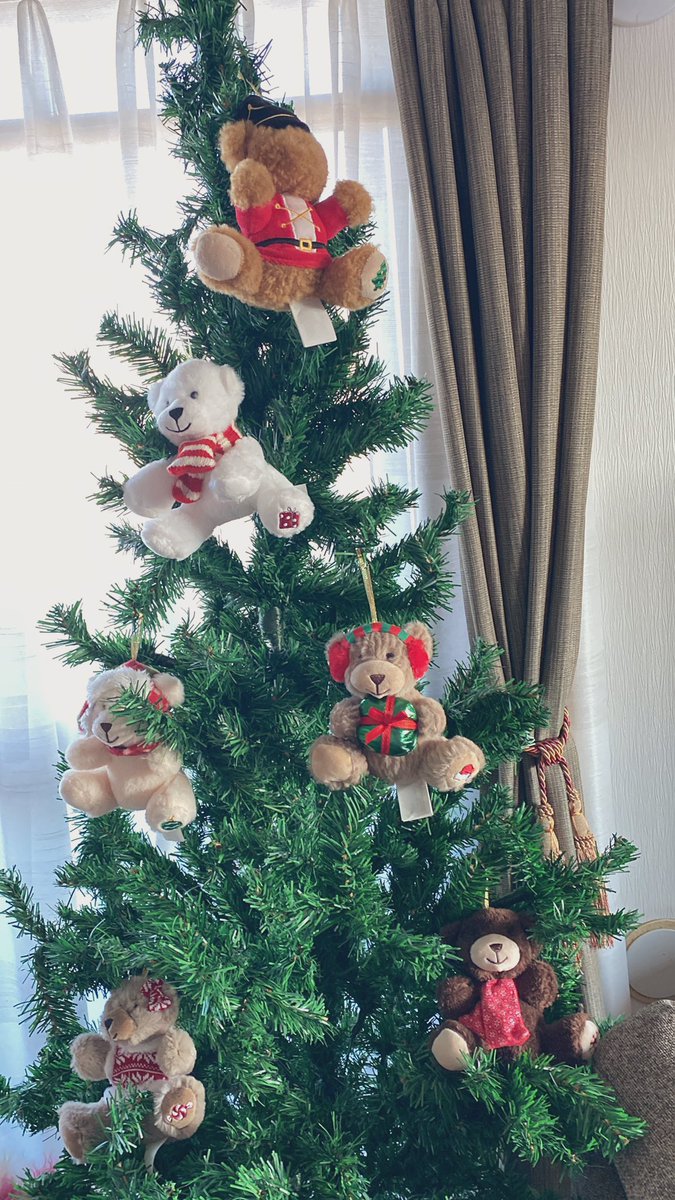 R7Some's tweet photo. 今年のクリスマスオーナメントは赤ちゃんに悪戯されても安心、ぬいぐるみを採用🎄
しっかり大きくて凝ってるのに1500円ぐらいだった🧸
3種類全部買っても良かったなぁ https://t.co/mpNoCy2k7A