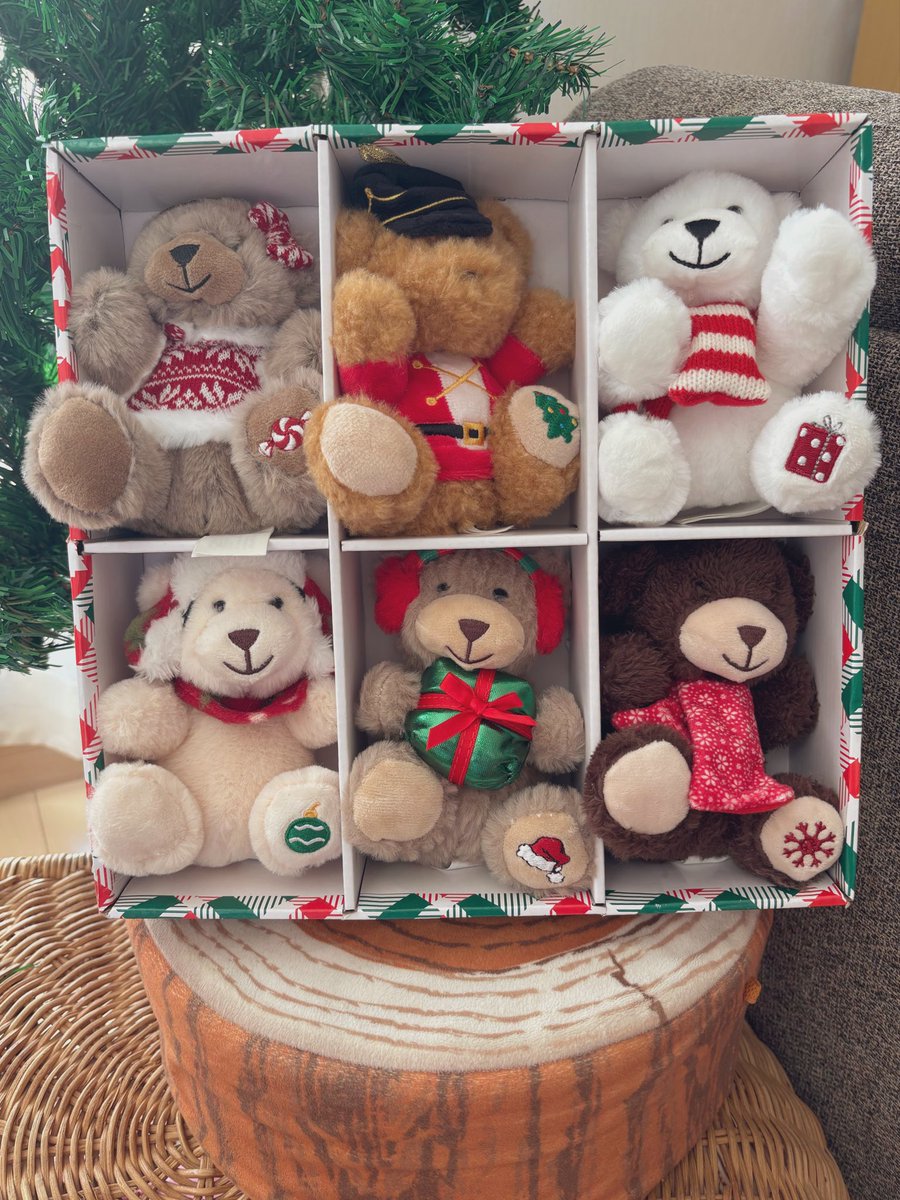 R7Some's tweet photo. 今年のクリスマスオーナメントは赤ちゃんに悪戯されても安心、ぬいぐるみを採用🎄
しっかり大きくて凝ってるのに1500円ぐらいだった🧸
3種類全部買っても良かったなぁ https://t.co/mpNoCy2k7A