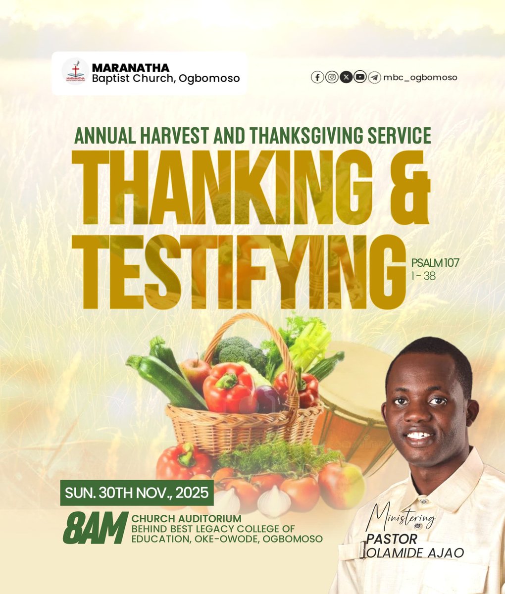 Glory to Jesus!

It's that moment of our lives when we THANK &amp; TESTIFY to the Faithfulness of God for the year.

Join us this Sunday for a  life transforming worship experience and an atmosphere of gratitude

Come with your dancing shoes