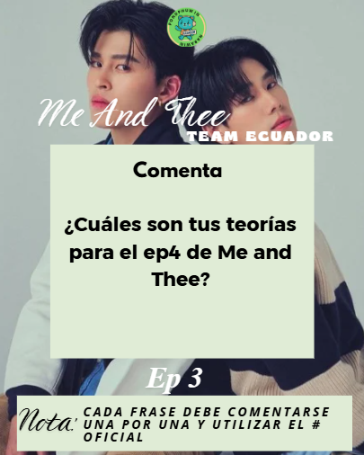 PondphuwinEc's tweet image. Dinámica 5 Ep 3 Activada!!!!!!!

Cuales son tus teorías para el ep 4?🤔

Coloca el # 
Deja de 2-3 minutos para cada respuesta

#MeAndTheeSeriesEP3

(No olviden utilizar  el # oficial☝️)