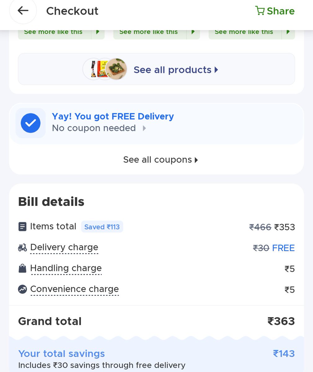 im_mk22's tweet photo. @letsblinkit @jagograhakjago blinkit can you tell me which one is a tobacco product? Because I can see you are adding a tobacco handling fee in the label of convenience charges. https://t.co/xlS9A8wv5p