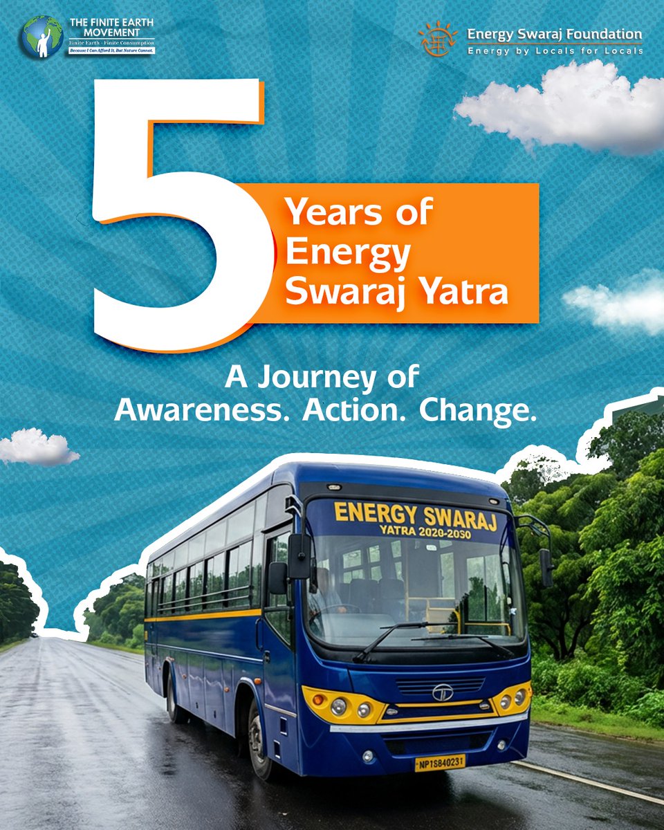 Energy_Swaraj's tweet image. 26 Nov 2020 → 26 Nov 2025
From the launch of #EnergySwarajYatra by former MP CM @ChouhanShivraj 
to the beginning of FEM’US Rhythms by Goa CM @DrPramodPSawant - 
the mission continues, 
#EnergySwarajYatra2.O  stronger than ever.

One purpose - #climatecorrection.
