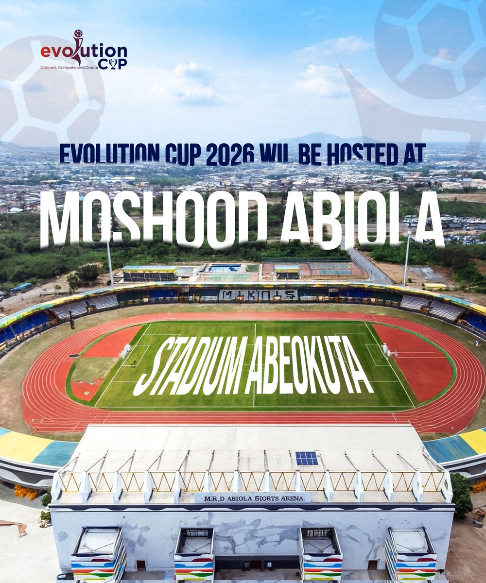 theevolutioncup's tweet image. It’s official 🤩.
The MKO Abiola Sports Arena will be hosting Evolution Cup 2026.

We can’t wait to see you all there.

#EvolutionCup #NextGenAfrica #FootballFuture