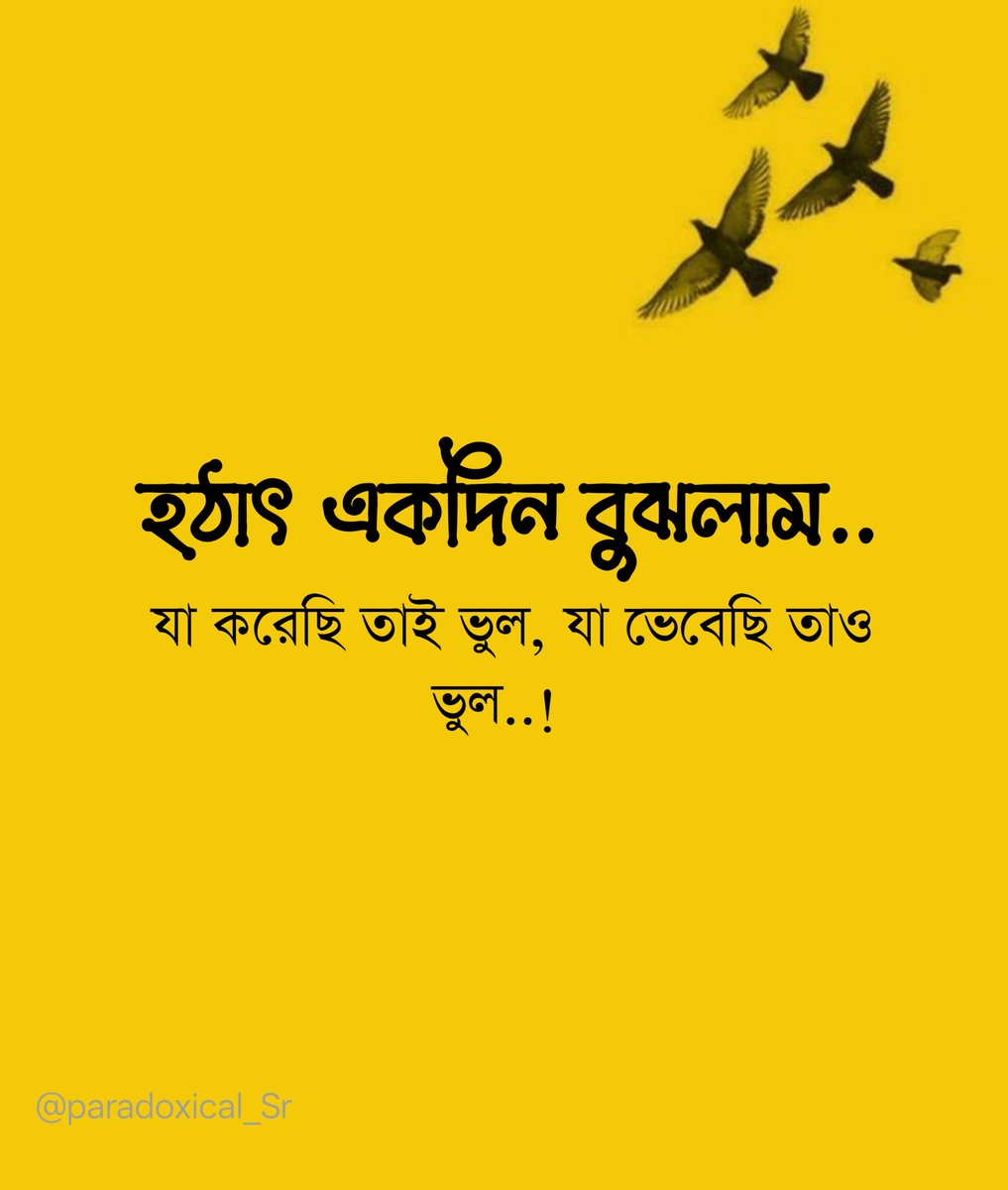 হঠাৎ একদিন বুঝলাম..
যা করেছি তাই ভুল, 
যা ভেবেছি তাও ভুল..!