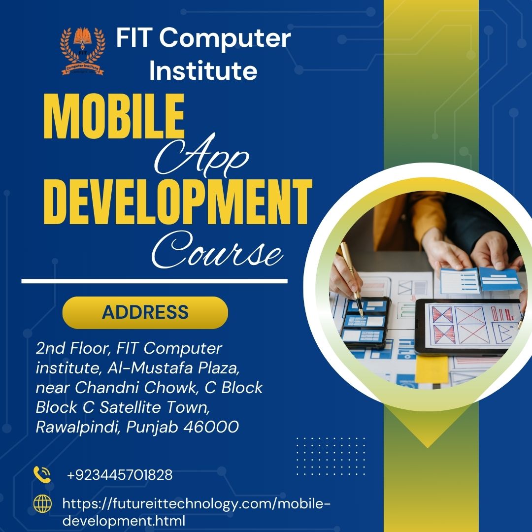 FitComputer's tweet image. Mobile App Development Course In Rawalpindi And Islamabad
futureittechnology.com
futureittechnology.com/mobile-develop…
Address:
2nd Floor, FIT Computer institute, Al-Mustafa Plaza, near Chandni Chowk, C Block Block C Satellite Town, Rawalpindi, Punjab 46000, Pakistan
Phone: +92 344 5701828