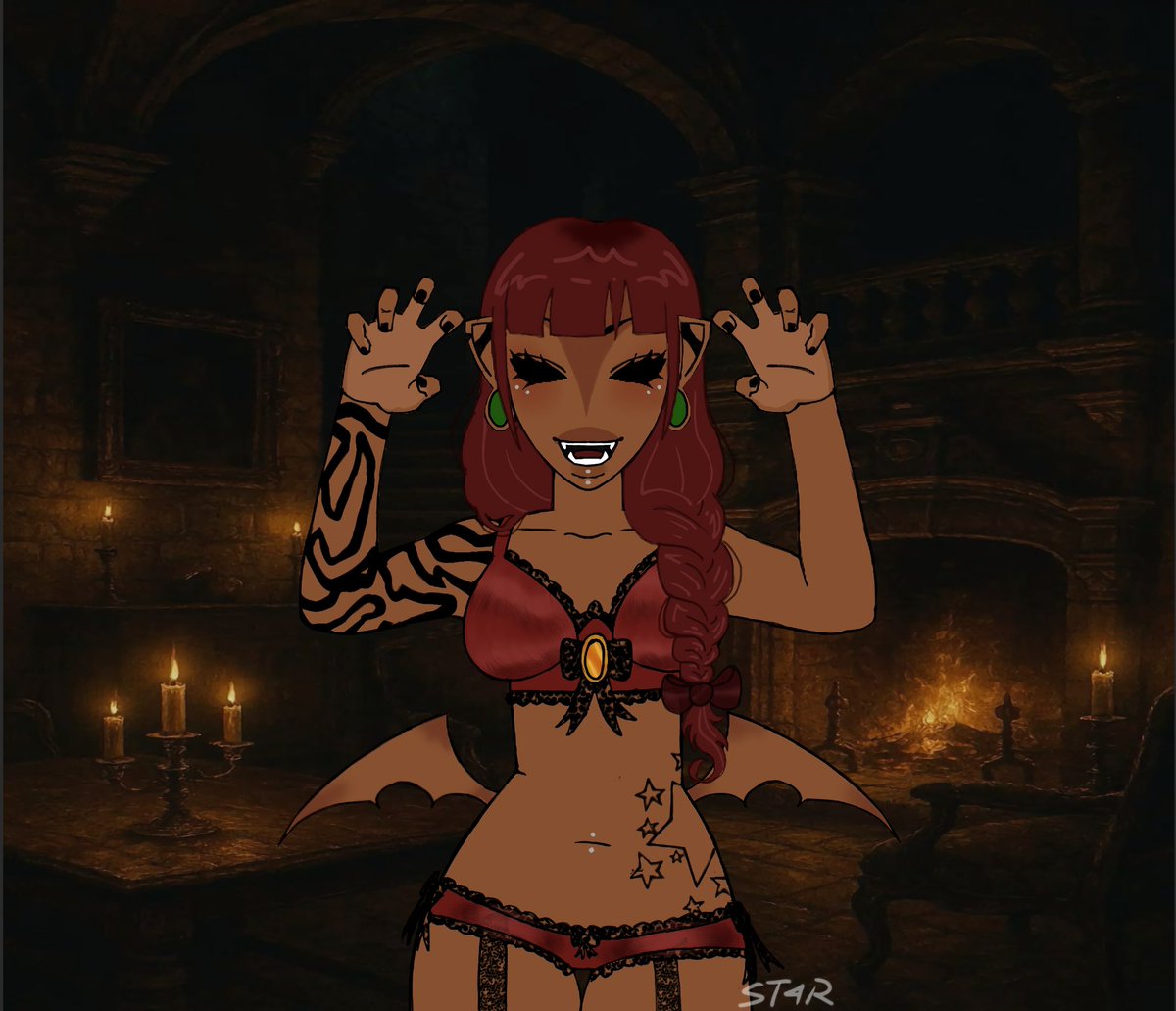 peach_cow_'s tweet photo. Would you let her take a bite?😼👀 #vampireoc #vampire #ocart #fyp #art #oc #nsfw #nsfwart https://t.co/ZLzXxYWFTh
