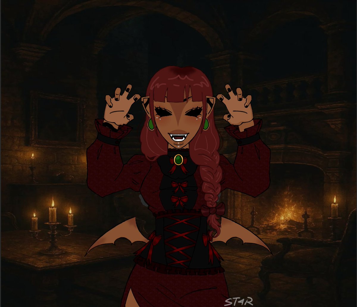 peach_cow_'s tweet photo. Would you let her take a bite?😼👀 #vampireoc #vampire #ocart #fyp #art #oc #nsfw #nsfwart https://t.co/ZLzXxYWFTh