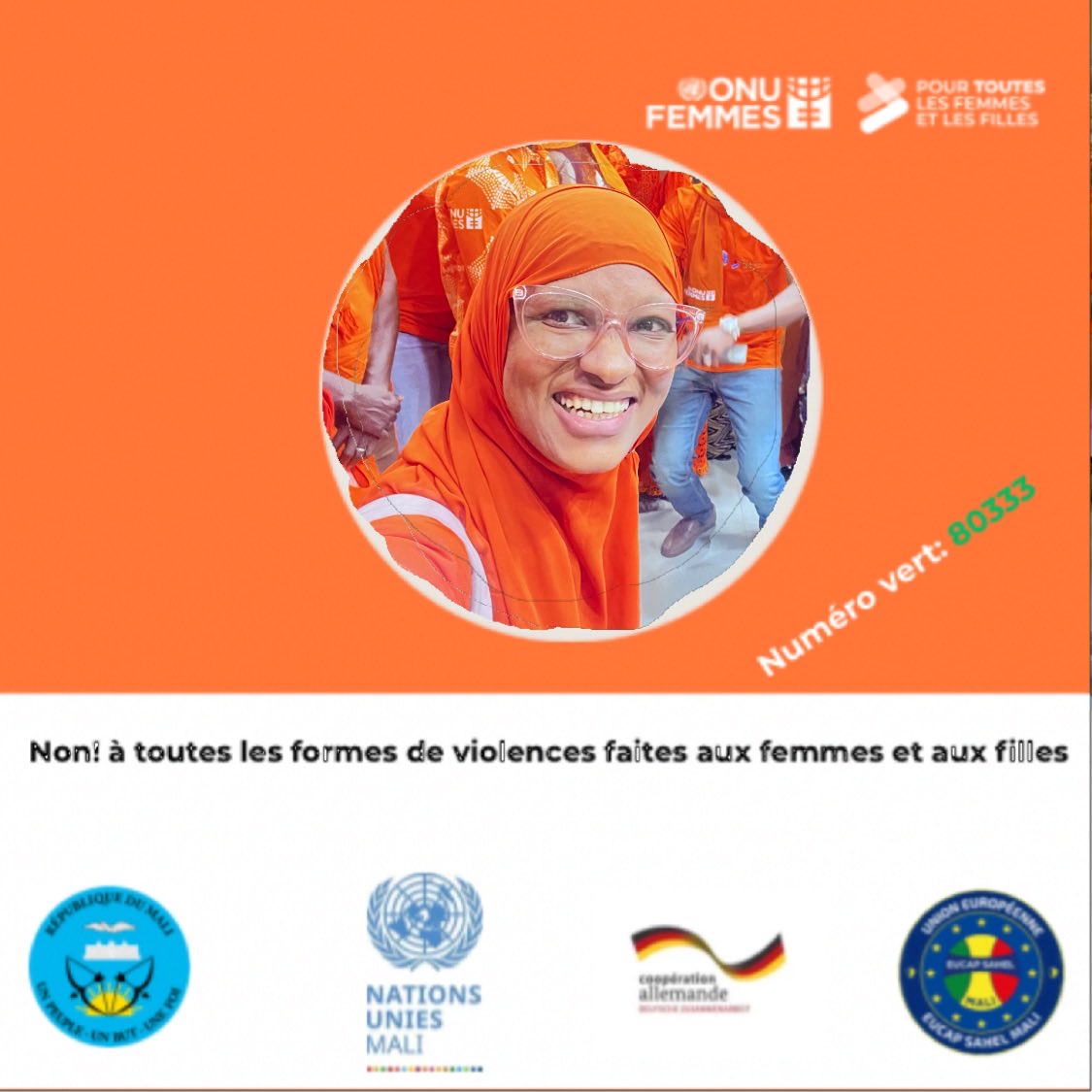 Je soutiens la campagne des 16 jours contre les VBG

Rejoignez-moi pour dire non aux violences faites aux femmes et aux filles pour un impact positif! Invite les autres! 💪
#StopVBG
#TousUnis