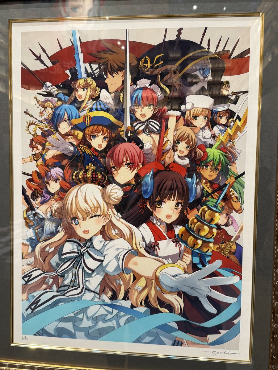 直筆サイン入り　大槍葦人 キャンバスアート 「英雄＊戦姫GOLD」 直筆サイン入り 大槍葦人 キャンバスアート 「英雄＊戦姫GOLD」 直筆