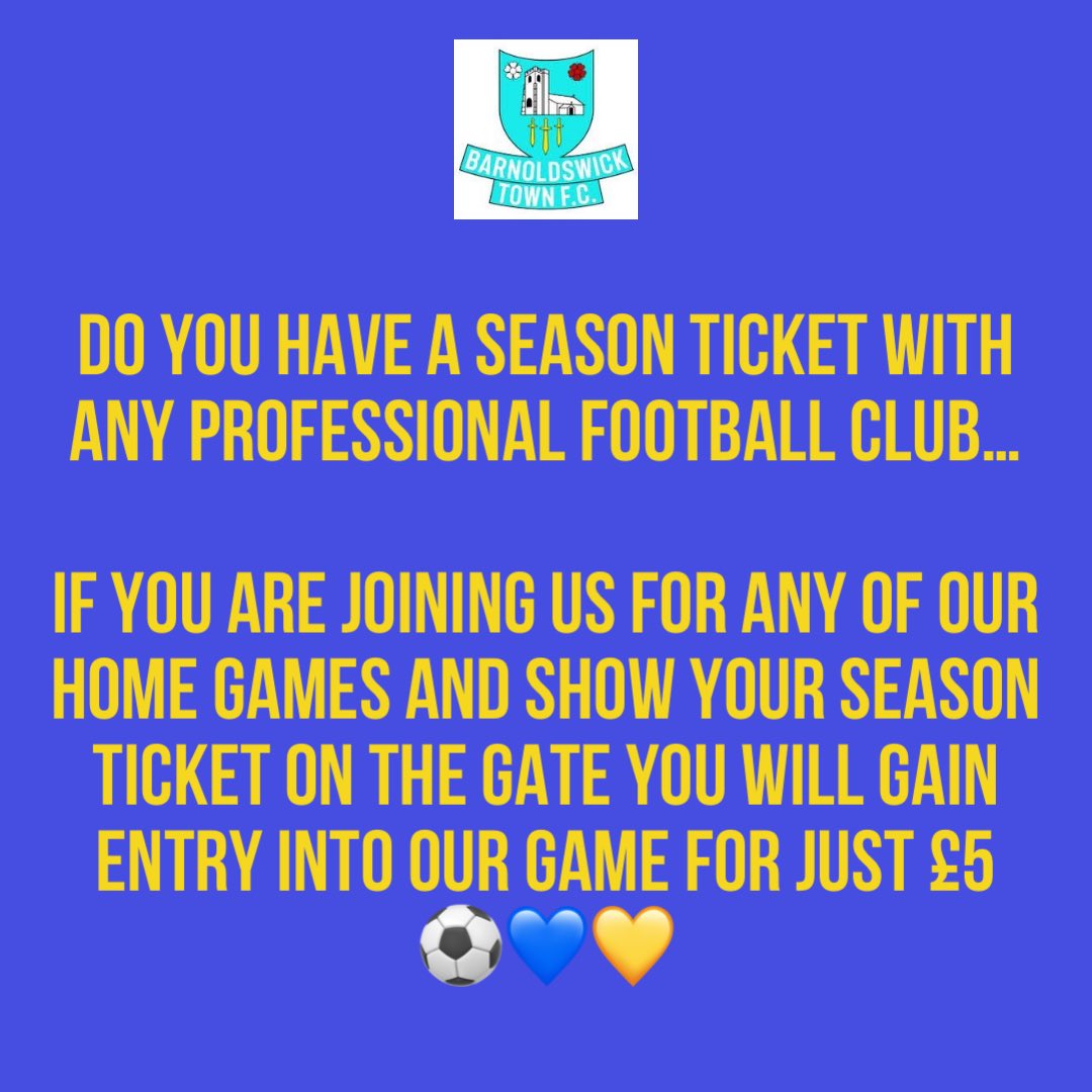 If you are joining us or you are on the look out for your Football Fix for today and you have a season ticket for any pro club… 💙💛