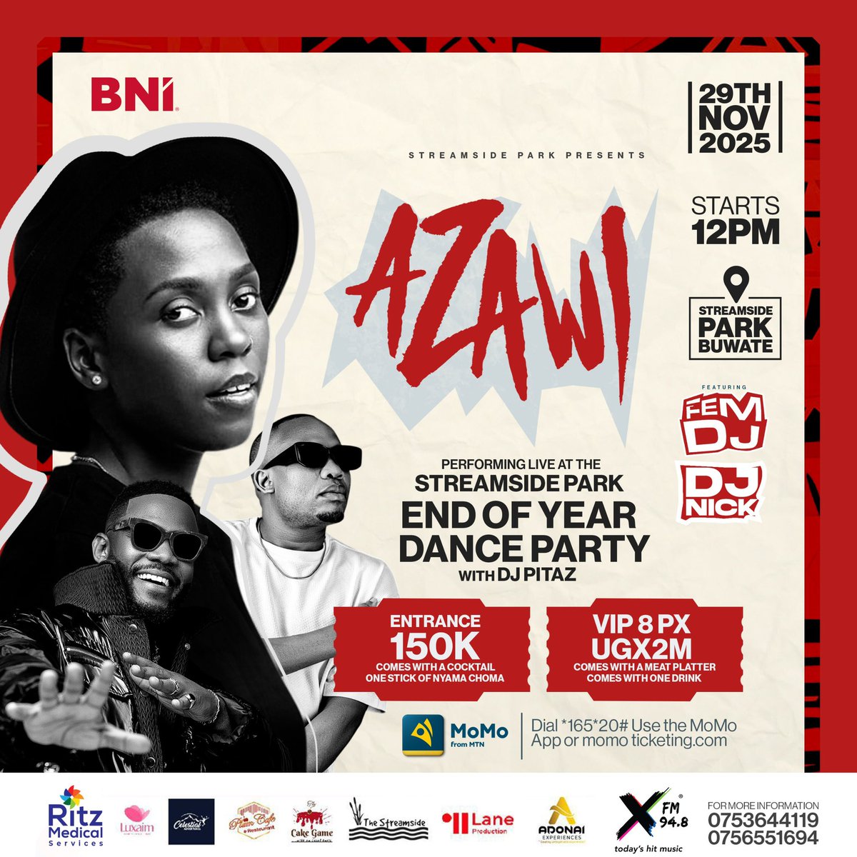 MimaJaymie's tweet photo. With Azawi as a headliner for any event, definitely count me in.
You come and we involve you at the BNI end of year dance party at #TheStreamside park buwate today https://t.co/7X9ndgnrPk