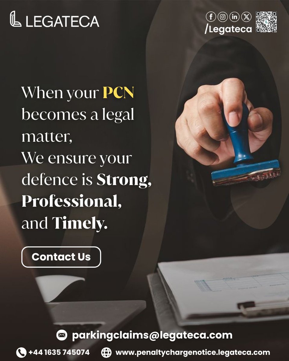 Facing court action over a PCN? Don’t panic. Get expert guidance that protects your rights, strengthens your case, and helps you respond with confidence.

Visit us at: penaltychargenotice.legateca.com

#legateca #PCNHelp #LegalSupportUK #ParkingTicketHelp #CourtStageSupport #ChallengePCN