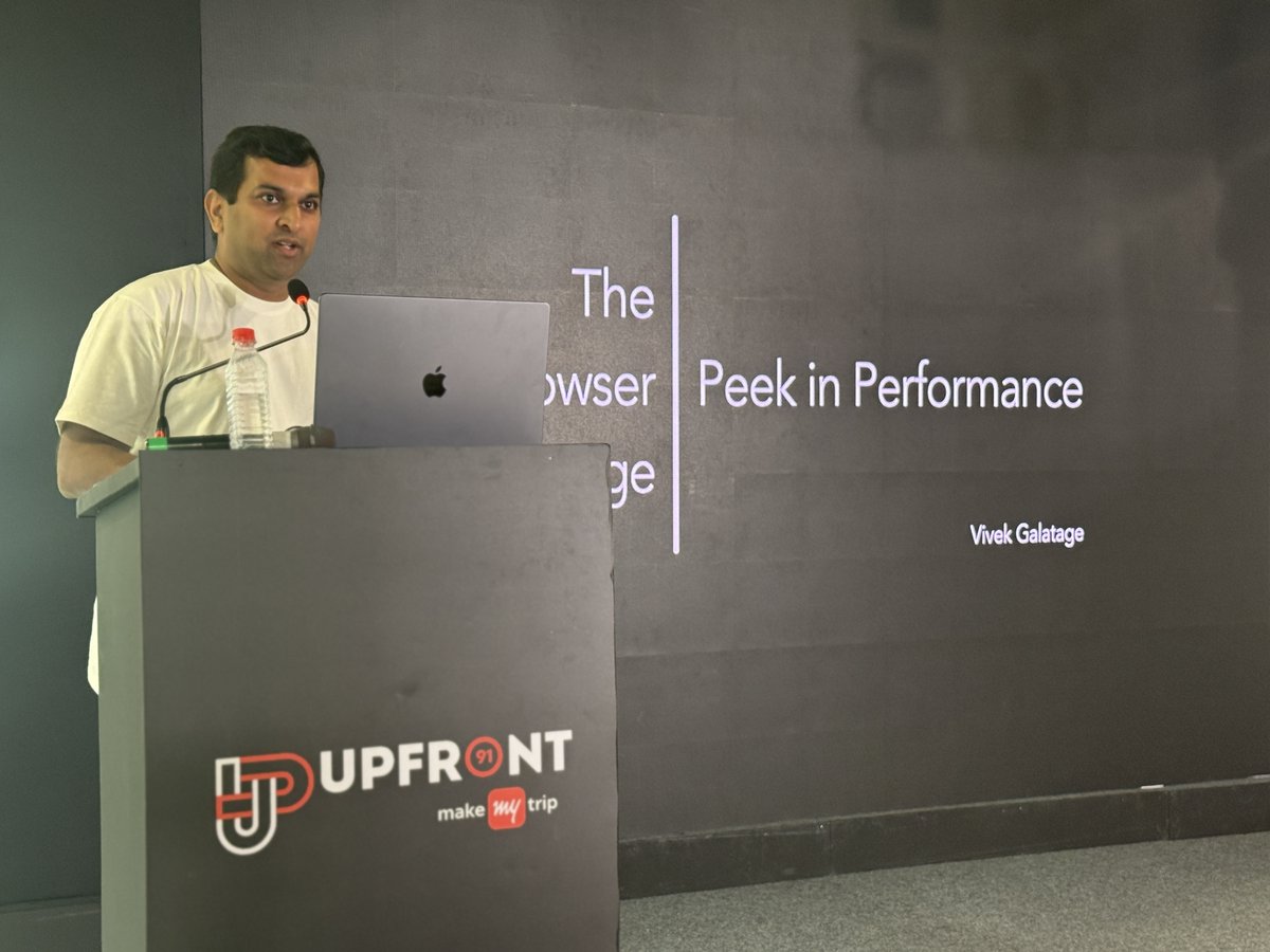 upfront91's tweet image. The Browser Backstage: Peek into Performance” with @vivekgalatage  – founding engineer at The Browser Company and 20+ years deep in browser internals. Learn what really makes your browser slow, fast, and efficient. #WebPerf #Upfront91