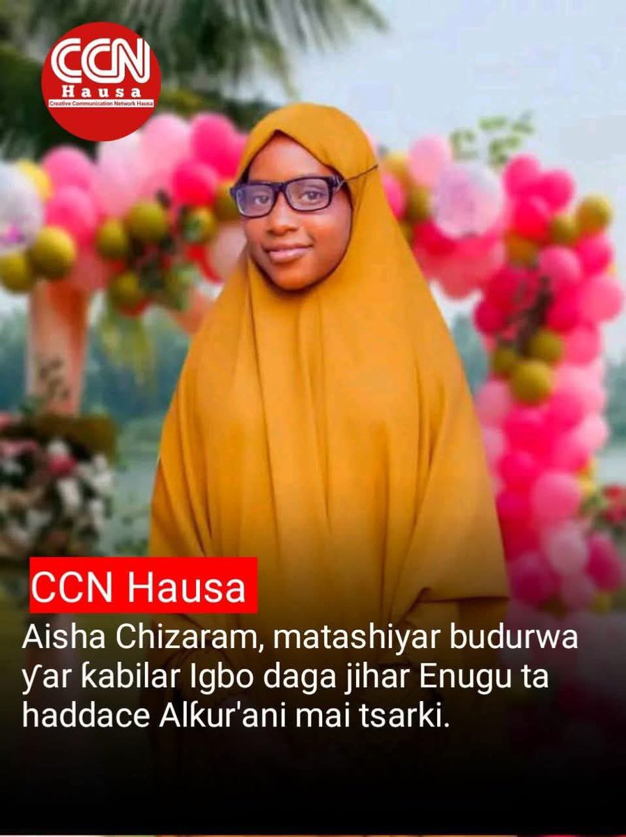 abbkar_ai's tweet photo. Have you seen this young sister, Aisha Chizaram?
An Igbo girl from Enugu… yet she stood firmly, carried the Qur’an close to her heart, and completed it with sincerity.

My dear brother, my dear sister… this is a reminder.
Islam is not about tribe.

Read more… https://t.co/N5LmuQUmZO