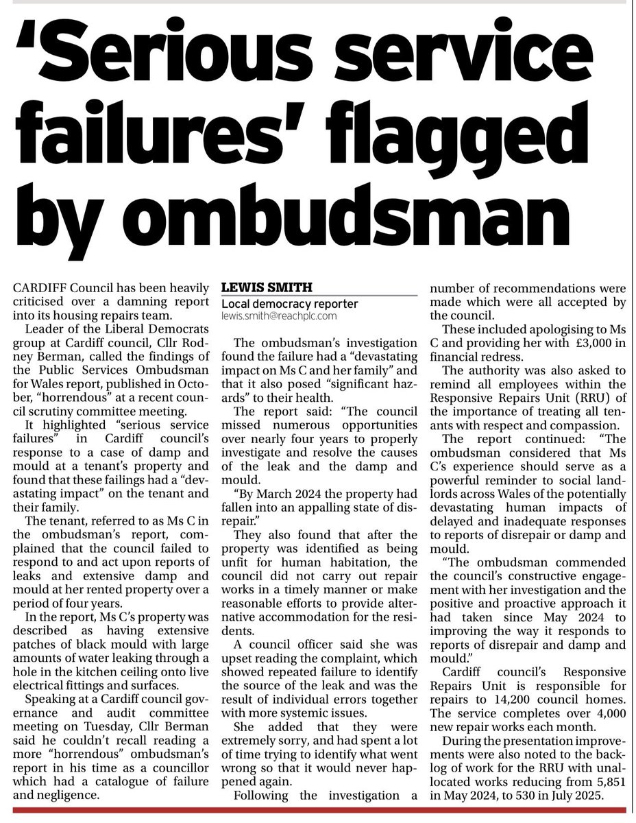 From today’s South Wales Echo. ⬇️

#libdems #cardiff #cardiffcouncil