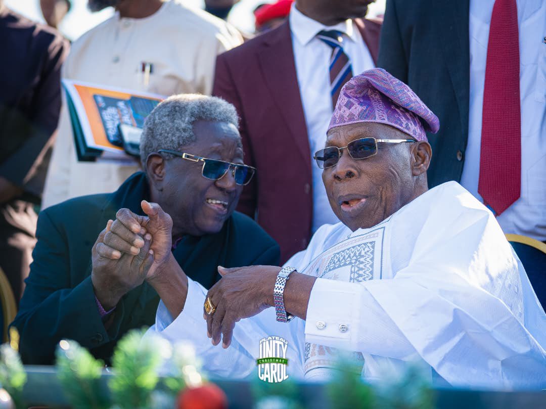_TheTime_isNow_'s tweet photo. FORMER PRESIDENT OLUSEGUN OBASANJO HAILS GOVERNOR MUTFWANG, ADVOCATES GLOBAL SPOTLIGHT FOR PLATEAU UNITY CAROL

Former President Olusegun Obasanjo has praised the leadership of Plateau State Governor, Barr. Caleb Manasseh Mutfwang, for sustaining unity, continuity, and shared purpose through the Plateau Unity Christmas Carols.

Speaking at the Ten Commandments site in Doi, Jos South, before thousands of worshippers on Friday, November 28, 2025, Obasanjo thanked God for the unity restored in the state and described the gathering as a powerful expression of faith.

He commended former Governor Jonah David Jang for initiating the Ten Commandments project, noting that though initially misunderstood, it has evolved into a global symbol of faith, resilience, and cultural identity. Obasanjo congratulated Jang for starting and sustaining the project against the odds.

He also applauded Governor Mutfwang for advancing the legacy with integrity and continuity, an area he said many governments struggle with.

Obasanjo emphasized that the Plateau Unity Christmas Carol has the potential to become an international spiritual tourism event and urged the government to develop a long-term strategy and infrastructure to host global pilgrims.

Governor Mutfwang, in his welcome address, officially opened the 2025 Plateau Unity Christmas Carols and Praise Festival (2nd edition), reaffirming his administration’s commitment to unity, harmony, and shared purpose. He called on citizens to set aside divisions, embrace reconciliation, and recognize Plateau as a divine gift to the nation.

He dedicated the festival to God, praying for renewed brotherhood and collective healing.

The event brought together diverse communities, national leaders, Obasanjo, General Martin Luther Agwai, former Governor Jang, government officials, and thousands of worshippers—reaffirming Plateau State as a beacon of peace.