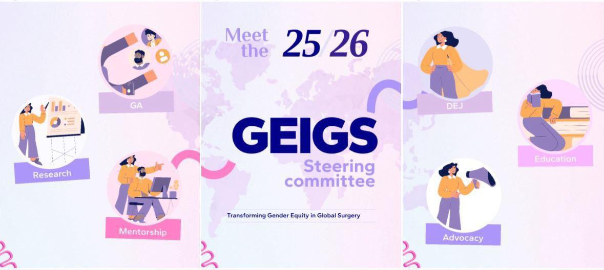 gendereqsurg's tweet photo. Meet the GEIGS 25/26 teams 🌍
DEJ • Education • Advocacy • Regional • Research • GA • Mentorship

We’re elevating voices.Strengthening pathways. Building a global surgical community, Where equity isn’t an aspiration, it’s the standard.✨
#GEIGS #GlobalSurgery #GEIGSinAction https://t.co/xz1bntLr4E