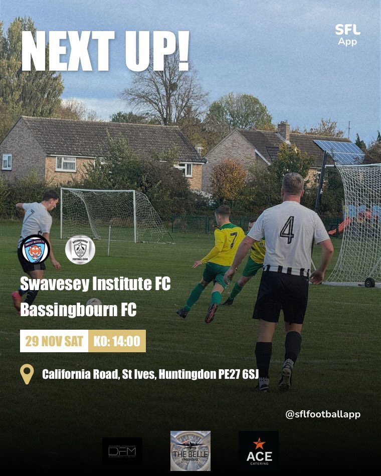 We make the trip to <a href="/SwavOfficial/">Swavesey Institute FC</a> in what should be an entertaining game. 2pm kick off COYB 🖤🤍