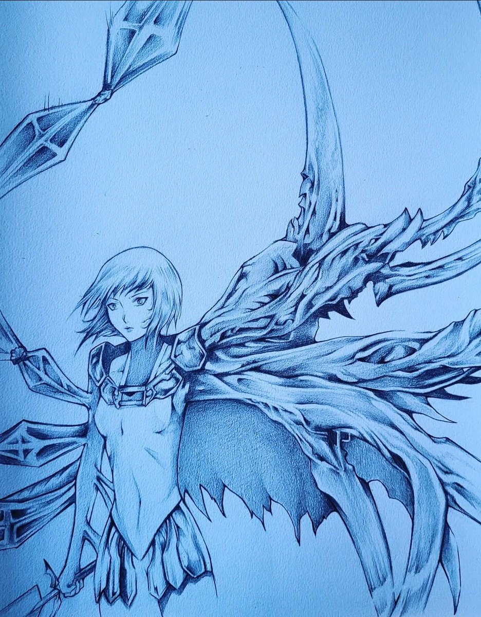 RipplingSword's tweet photo. Pencil drawing of a half awakened Clare #claymore 💖 https://t.co/Kujeer7ZKQ