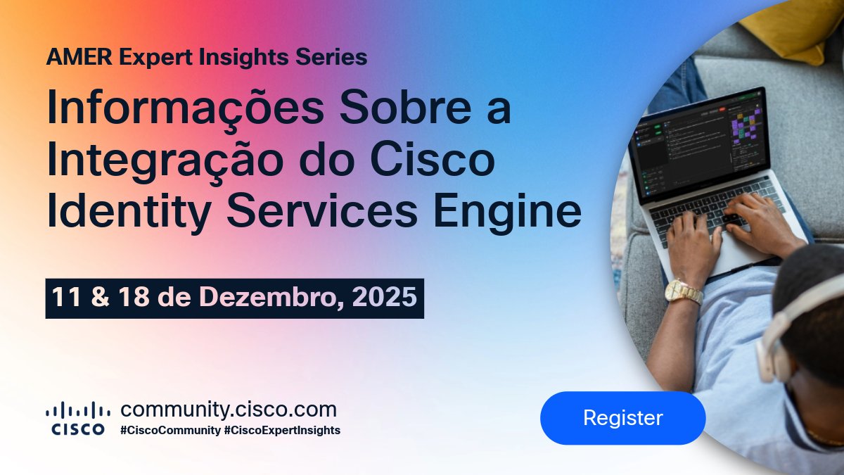 Tolanidh's tweet photo. Fortaleça sua rede com #CiscoExpertInsights em Dezembro! 🛡️ Descubra integrações #CiscoISE, #NetworkAnalytics e Firepower para mais visibilidade, automação e resposta ágil a ameaças. 

🔗 Registre-se: https://t.co/gRB6LVyyeg
💬 @CiscoCommunity: https://t.co/enkYgCNQm4

#Security https://t.co/Jy4d4TwozF