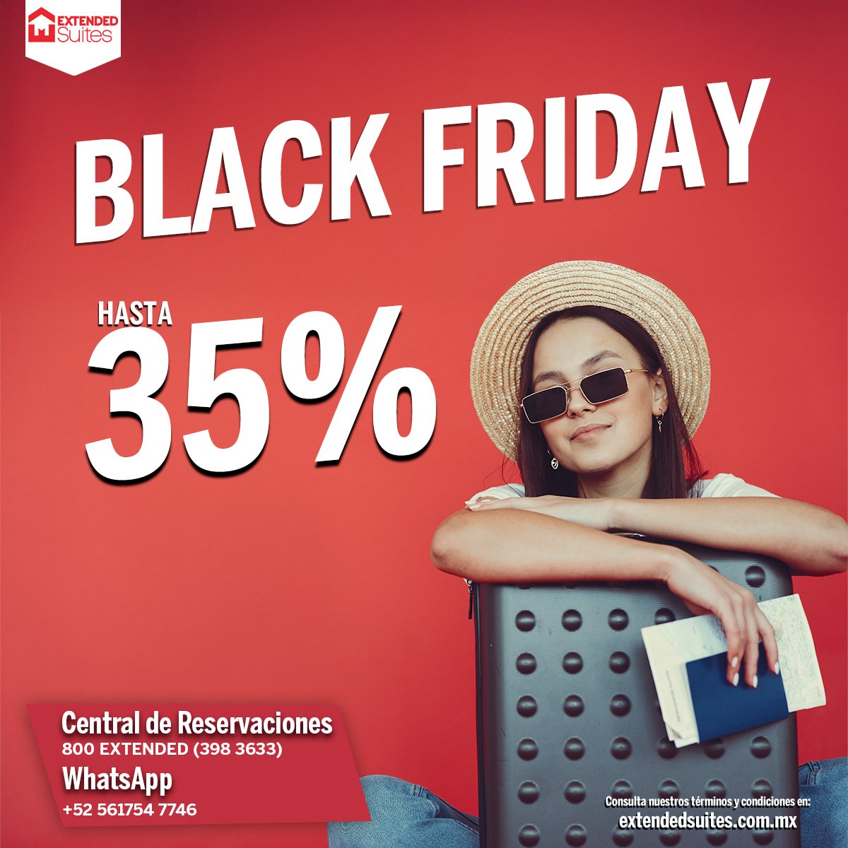 ExtendedSuites's tweet image. 🔥 El Black Friday también se vive viajando.
Disfruta hasta 35% OFF y date ese merecido descanso 🌴
#ExtendedSuites #BlackFriday #OfertasHoteleras #Promoción #ViajaMás #HotelesMéxico