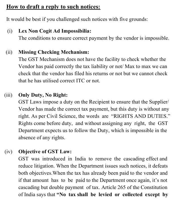 R_N_Vaghani's tweet photo. 🚨Purchasing dealer cannot be punished for Act of Selling dealer

How to draft a reply to such notices:

Download Draft From Our Whatsapp Channel: -👇
https://t.co/FddC9LFKEy

Content Credit: - @abhishekrajaram sir