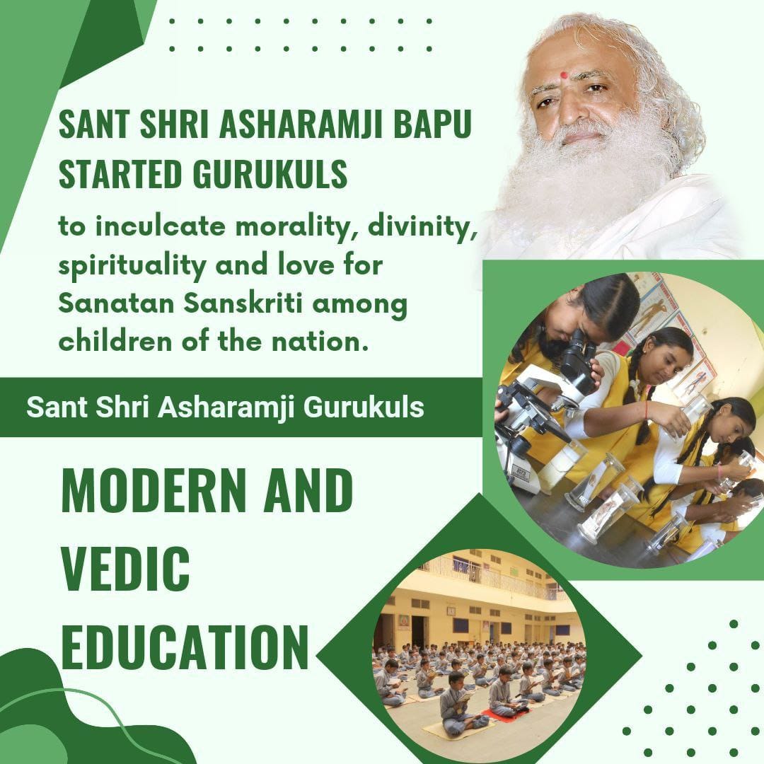 KrishankumarHo's tweet image. #GurukulShiksha
Holistic Learning
Sanatan Sanskriti
Sant Shri Asharamji Bapu गुरुकुल में अध्ययन कर रहे बच्चों को इतनी अच्छी शिक्षा दी जा रही है कि कुछ तो इन स्कूलों में ही अध्यापक बन गए हैं और रोजगार पा रहे हैं।