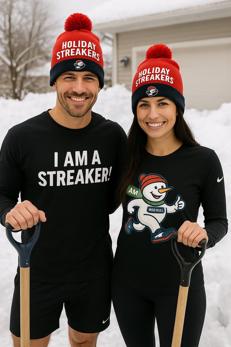 Snowmageddon is coming, Streaker Nation. ❄️ Every shovel scoop tomorrow = 100% legit Holiday Streakers workout. That driveway is your gym. 💪😂 Throw on your “I AM A STREAKER!” gear, snap a snow-shovel selfie, tag us, and boom—15 minutes done. Join us: holidaystreakers.com