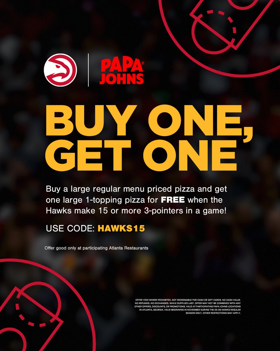 Keep the leftovers in the fridge tomorrow 🍕 @PapaJohns