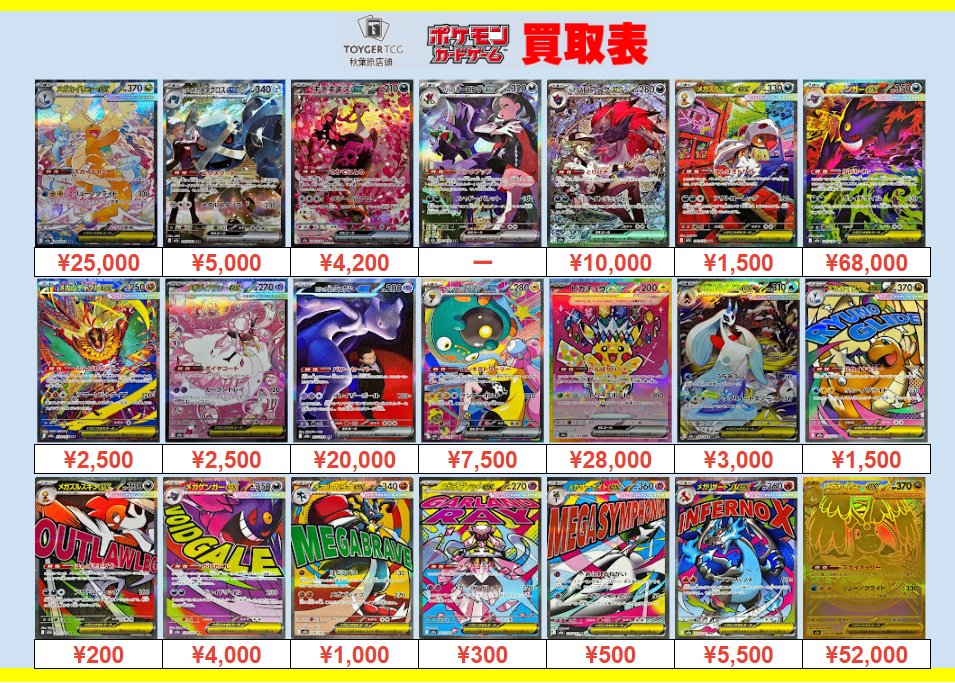 ※バラ売り不可※旧メガシンカ計114種類セット+おまけ　※値下げしました※ 🌟買取情報🌟 ポケモンカードBOX買取表更新いたしました‼✨ 🧡MEGA