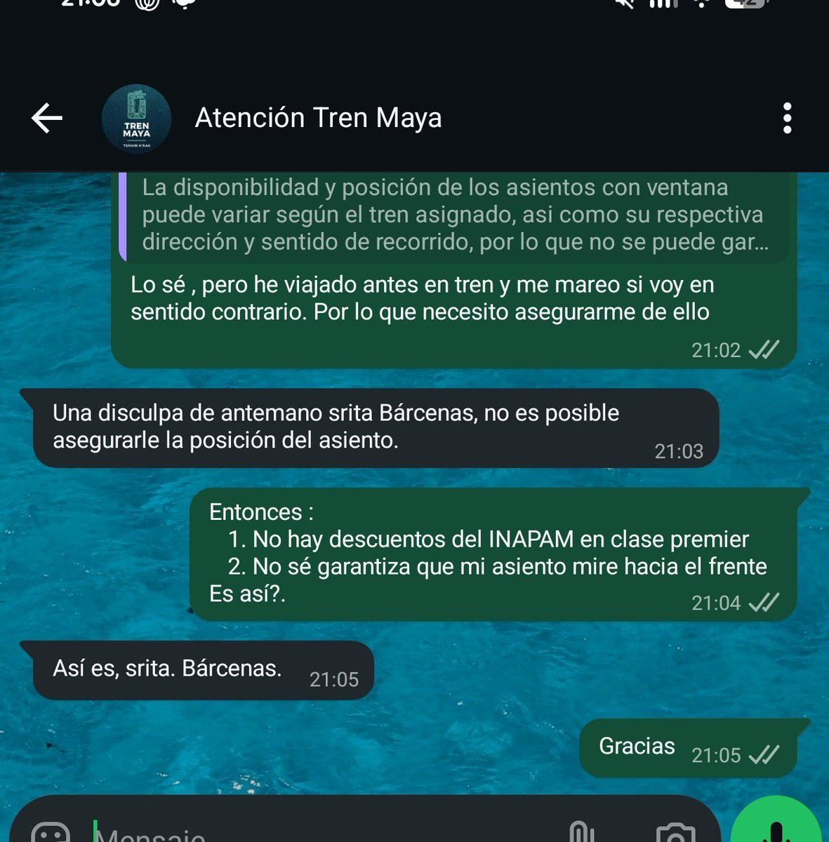 No pues gracias <a href="/TrenMayaMX/">Tren Maya</a> ! 
1. El descuento de INAPAM solo es para la clase turista. 
2. Y pues no sabes si vas a ver al frente o hacia atrás 

No sé si quiero reír o llorar.